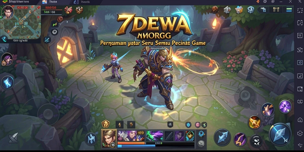 Screenshot gameplay 7DEWA menunjukkan aksi pertarungan yang seru.