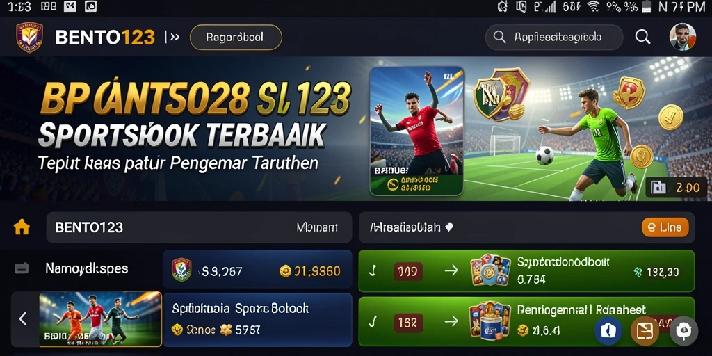 Tangkapan layar utama BENTO123 menunjukkan berbagai pilihan taruhan olahraga.