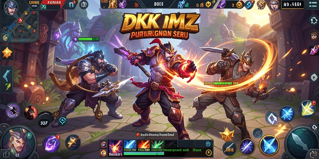 Screenshot DKK menampilkan pertempuran epik di arena MOBA.