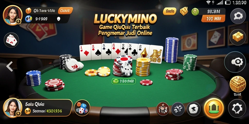 Tangkapan layar gameplay LUCKYMINO dengan suasana bermain QiuQiu yang seru.
