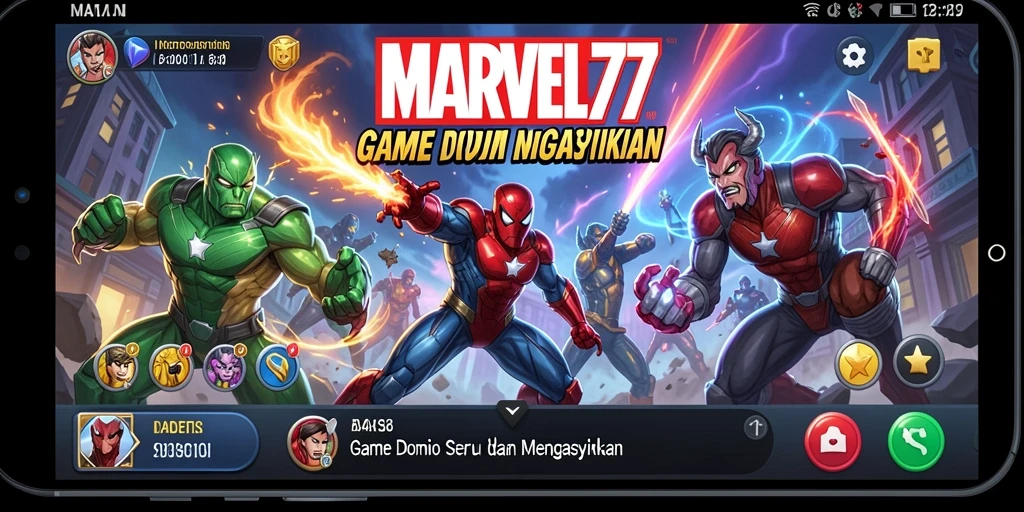 Tampilan gameplay seru dari MARVEL77 dengan domino yang menarik.
