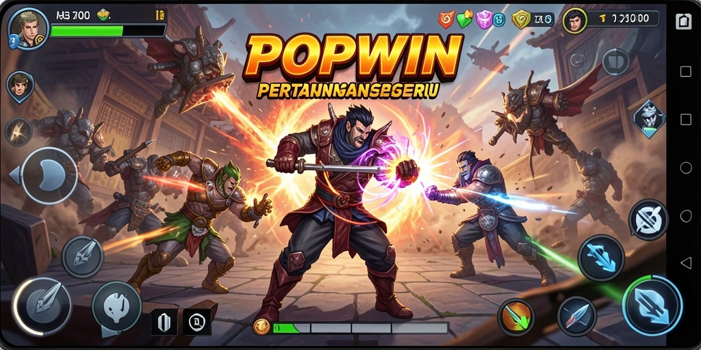 Tangkapan layar dari gameplay seru di <strong>POPWIN</strong> yang menunjukkan aksi pertarungan yang dinamis.