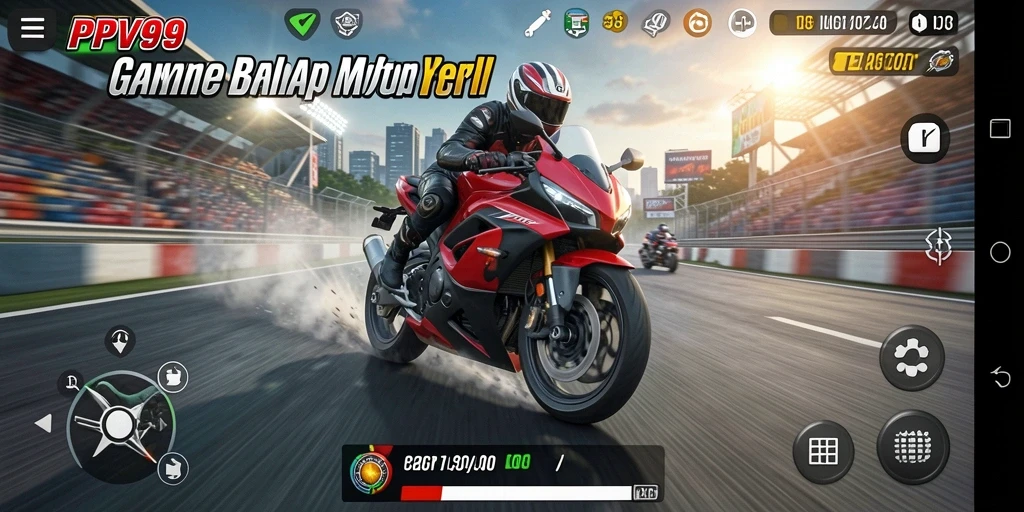 Tampilan gameplay PPV99 yang mendebarkan di lintasan balap.
