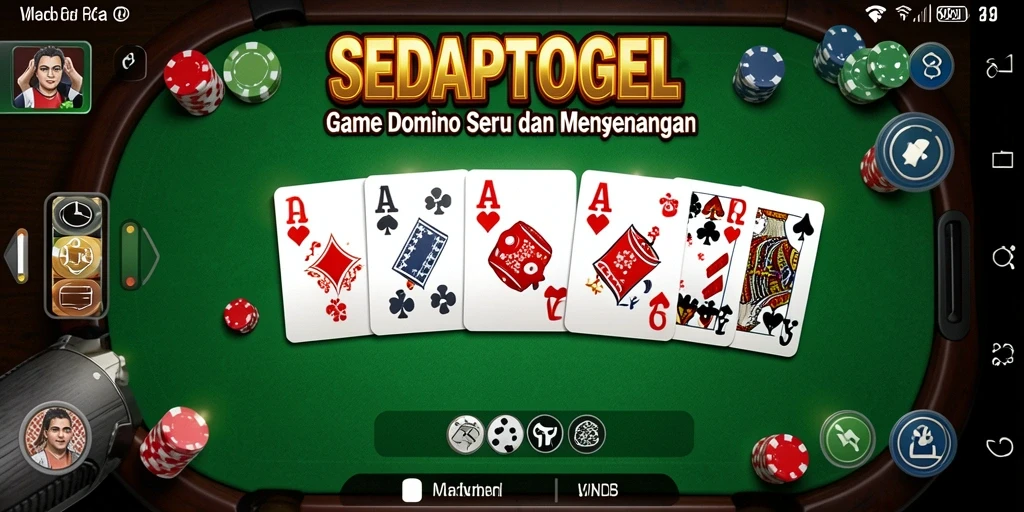 Tampilan gameplay SEDAPTOGEL dengan domino berwarna-warni yang menarik.