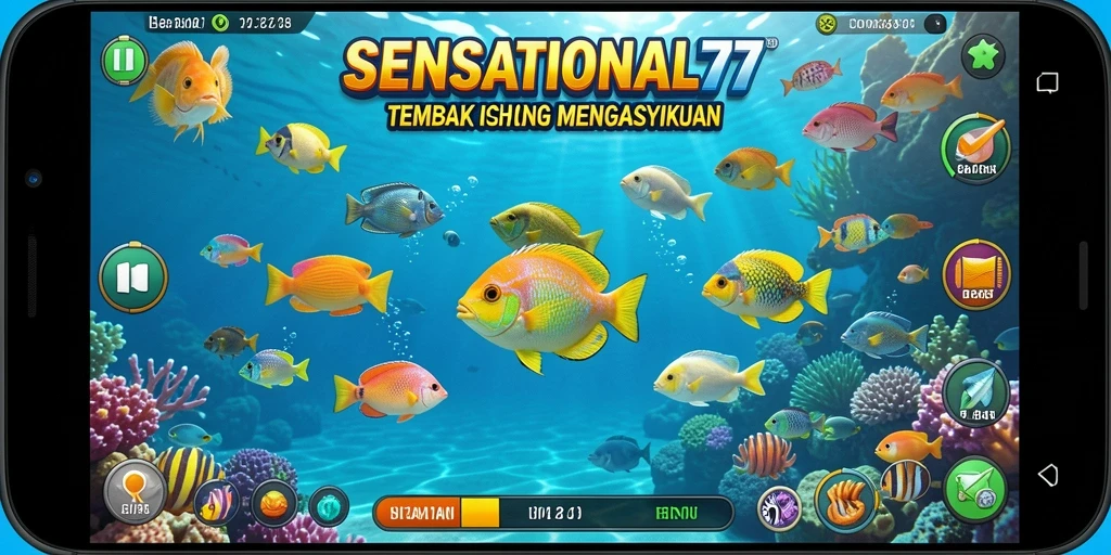 Tampilan gameplay Tembak Ikan yang seru dan penuh warna.