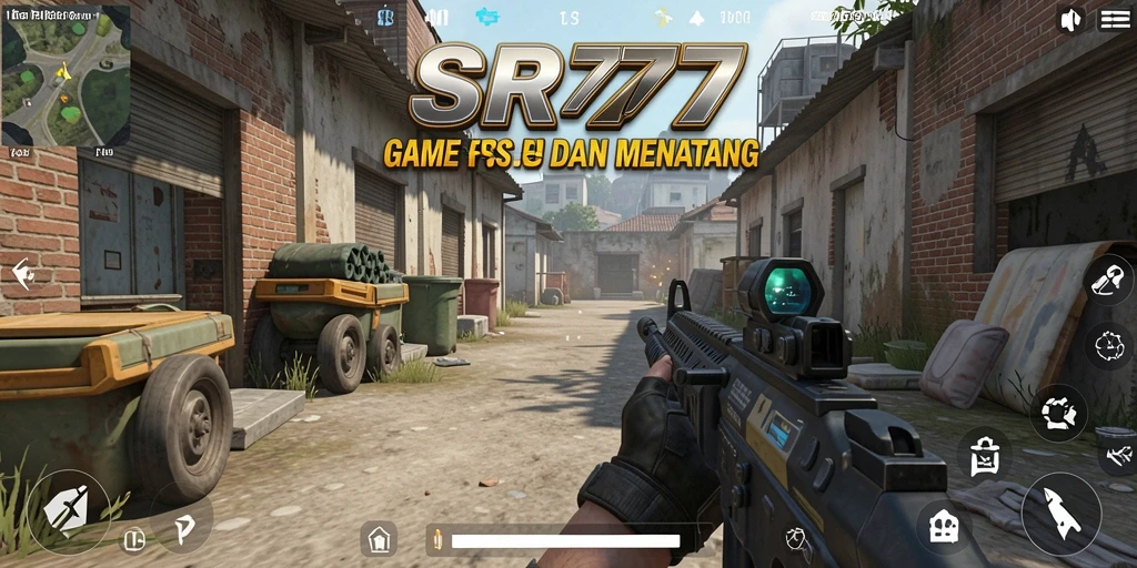 Tampilan gameplay seru dari SR777 dengan aksi tembak-menembak intens.