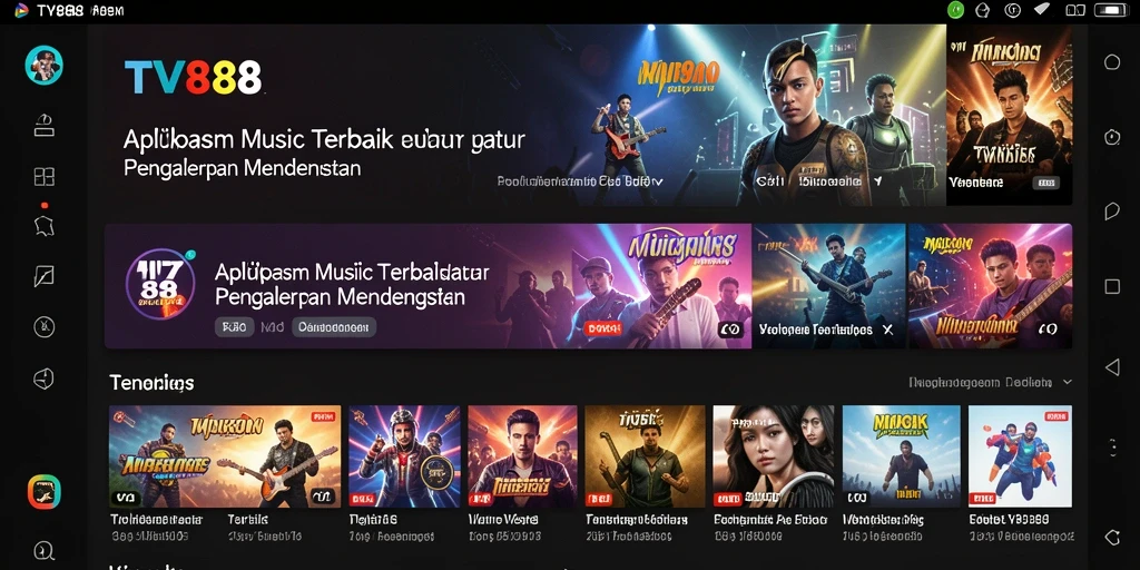 Tampilan gameplay <strong>TV888</strong> yang menampilkan berbagai genre musik.